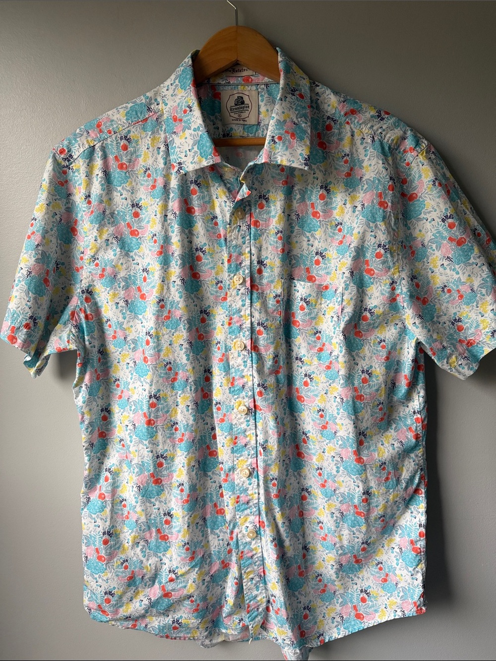 Bennington floral mens short sleeve shirt size XL